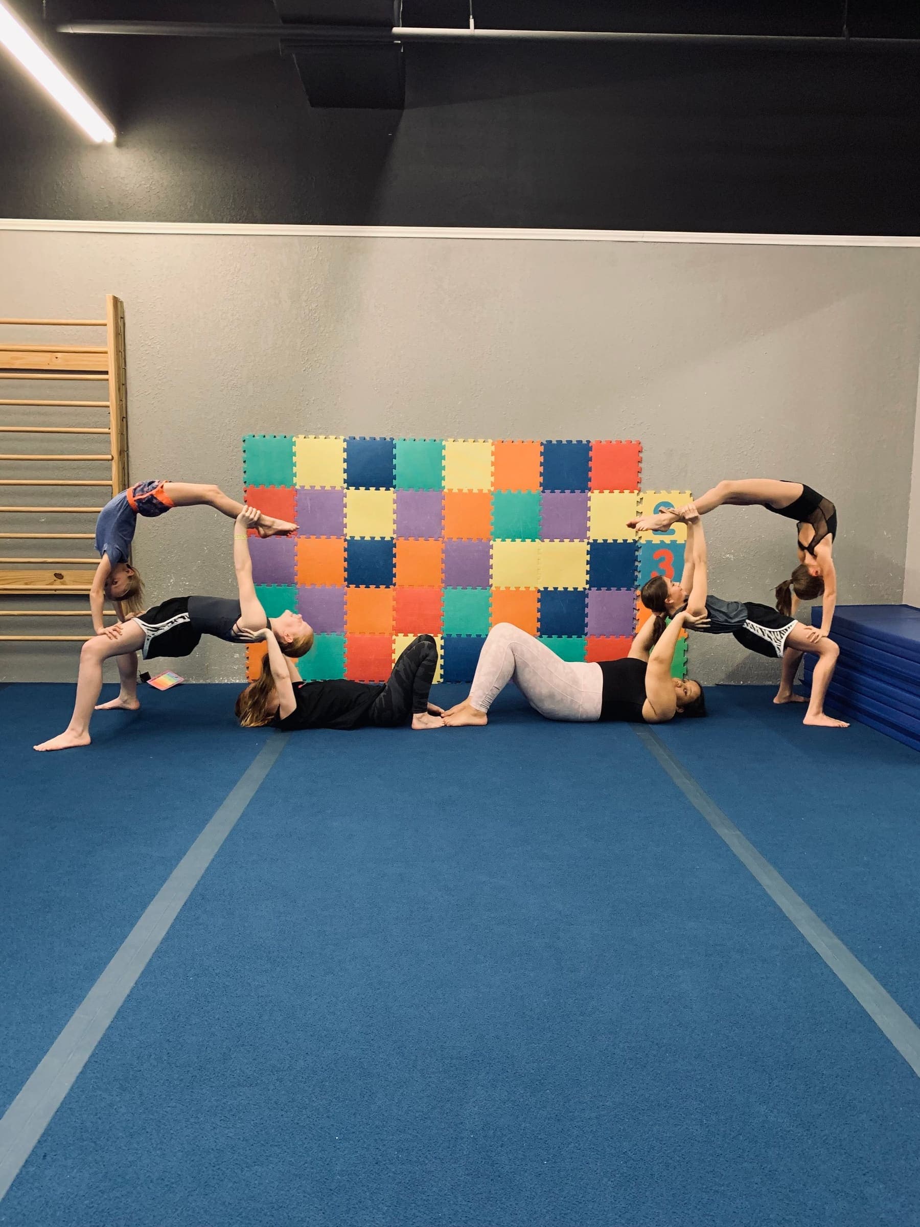 Acro dancer working through tumble technique